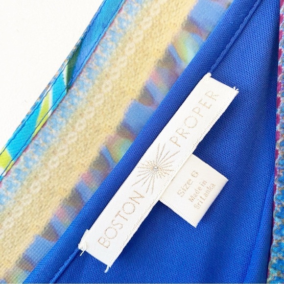 BOSTON PROPER Multicolor Swirl Embellished Maxi Dress Resortwear Vacation - Picture 9 of 12